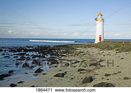 Stock Image - Lighthouse, Port Fairy Beach, Victoria, Australia. Fotosearch