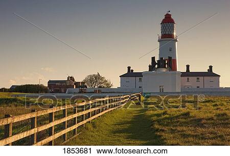 Stock Image - Lighthouse; South Shields, Tyne And Wear, England. Fotosearch