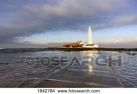 Lighthouse; Whitley Bay, Northumberland, England View Large Photo Image Picture - Lighthouse; Whitley Bay, Northumberland, England. Fotosearch