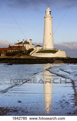 Stock Photography - Lighthouse; Whitley Bay, Northumberland, England. Fotosearch