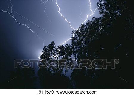 Stock Image - Lightning Storm, Johannesburg, South Africa. Fotosearch