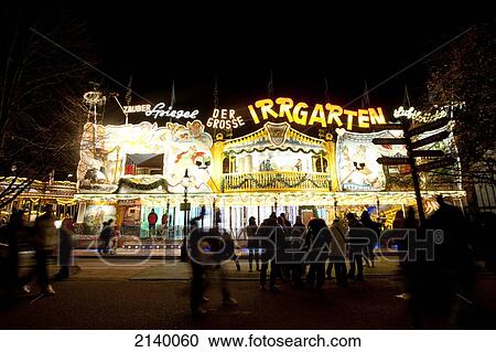 Stock Image - Lights From The Fun Fair At Winter Wonderland In Hyde Park, London, Uk. Fotosearch