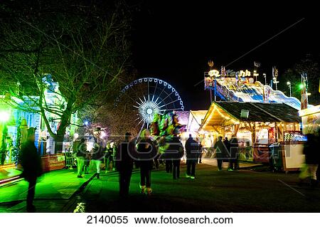 Lights From The Fun Fair At Winter Wonderland In Hyde Park, London, Uk View Large Photo Image Stock Photography - Lights From The Fun Fair At Winter Wonderland In Hyde Park, London, Uk. Fotosearch