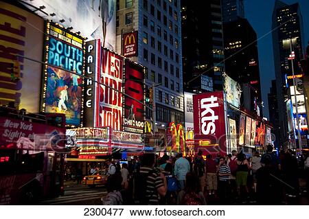 Stock Photo - Lights In Times Square, Manhattan, New York, Usa. Fotosearch