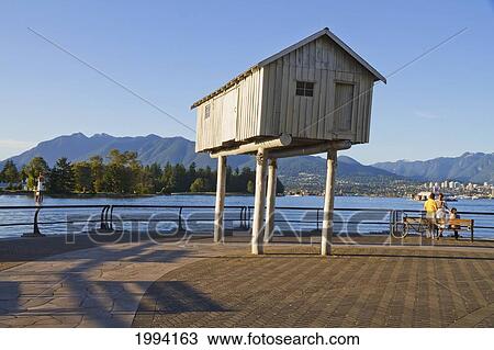 Stock Image - Lightshed, Sculpture By Liz Magor In Coal Harbor, Vancouver, British Columbia, Canada. Fotosearch