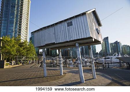Stock Photo - Lightshed, Sculpture By Liz Magor In Coal Harbor, Vancouver, British Columbia, Canada. Fotosearch