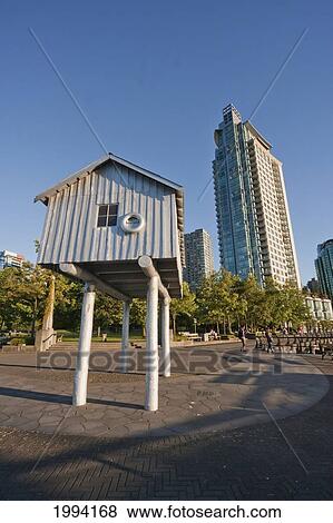 Stock Photo - Lightshed, Sculpture By Liz Magor In Coal Harbor, Vancouver, British Columbia, Canada. Fotosearch