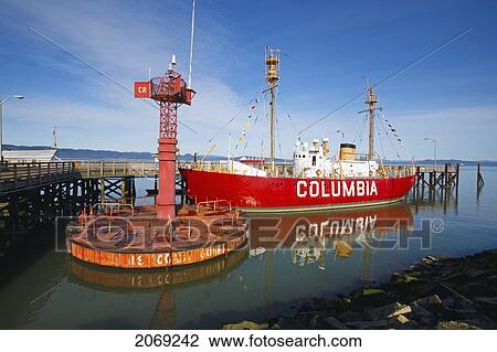 Stock Image - Lightship Columbia At The Columbia River Maritime Museum; Astoria Oregon United States Of America. Fotosearch