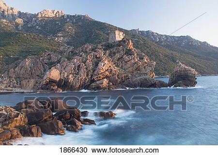 Stock Image - Ligurian Sea, Golfe De Porto; Golfe De Porto, Corsica, France. Fotosearch