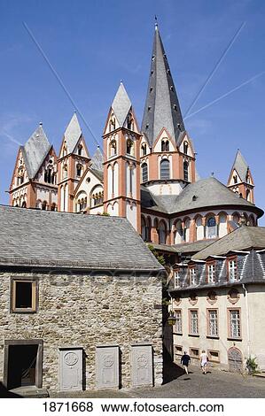 Stock Photo - Limburg, Hess, Germany; Catholic Cathedral Of Limburg. Fotosearch