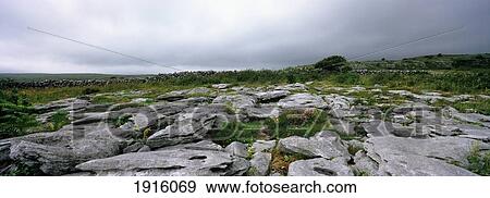 Limestone Pavement, Panoramic View Large Photo Image Stock Photo - Limestone Pavement, Panoramic. Fotosearch