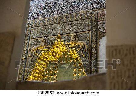 Stock Image - Lions On A Carving On The Wall In The Cathedral Of Our Lady Of The Assumption (Great Mosque Of Cordoba); Cordoba, Andalusia, Spain. Fotosearch