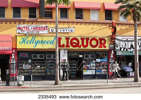 Stock Image - Liquor Store; California, Usa. Fotosearch