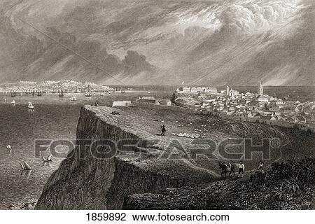 Stock Image - Lisbon From Almada. From The Original Painting By Lt. Col. Batty F. R. S. From The Book ÃƒÂ¢Ã¢â€šÂ¬Ã…â€œSelect Views Of Some Of The Principal Cities Of EuropeÃƒÂ¢Ã¢â€šÂ¬Ã‚Â Published London 1832. Engraved By William Miller.. Fotosearch