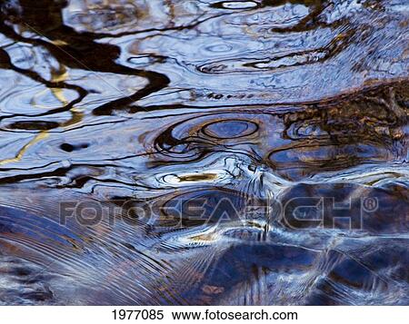 Stock Photography - Living Waters, Massachusetts, Seekonk, Caratunk Wildlife Refuge, Ripples And Reflections On Water Surface.. Fotosearch