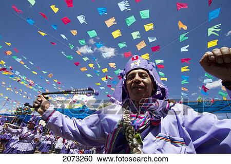 Stock Image - Llamerada Dancer In The Procession Of The Carnaval De Oruro, Oruro, Bolivia. Fotosearch