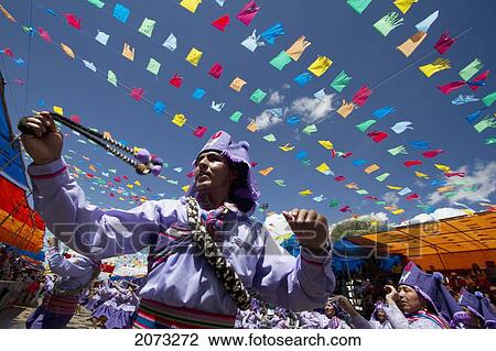 Stock Image - Llamerada Dancer In The Procession Of The Carnaval De Oruro, Oruro, Bolivia. Fotosearch