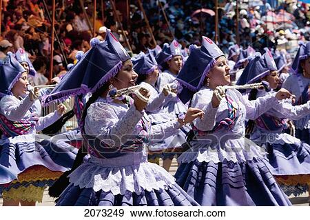 Llamerada Dancers In The Procession Of The Carnaval De Oruro, Oruro, Bolivia View Large Photo Image Stock Photo - Llamerada Dancers In The Procession Of The Carnaval De Oruro, Oruro, Bolivia. Fotosearch