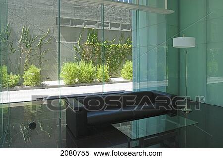 Stock Photography - Lobby Of A Modern Building With A Glass Wall; Mendoza Argentina. Fotosearch