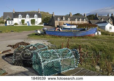 Stock Photo - Lobster Traps On A Pier. Fotosearch
