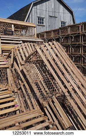 Stock Image - Lobster traps; Prince Edward Island, Canada. Fotosearch