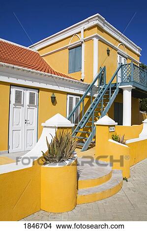 Picture - Local Achitecture; Monuments Office Of Aruba, Oranjestad, Aruba Island, Kingdom Of The Netherlands. Fotosearch