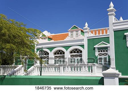 Local Architecture; Registro Civily Censo Building, Oranjestad, Island Of Aruba, Aruba, Kingdom Of The Netherlands View Large Photo Image Stock Photography - Local Architecture; Registro Civily Censo Building, Oranjestad, Island Of Aruba, Aruba, Kingdom Of The Netherlands. Fotosearch