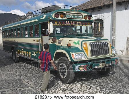 Stock Photography - Local Bus Antigua Guatemala. Fotosearch