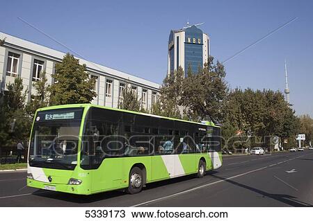 Local bus passing NBU (National Bank of Uzbekistan) office block, and TV Tower, Amir Timur Street; Tashkent, Uzbekistan View Large Photo Image Stock Image - Local bus passing NBU (National Bank of Uzbekistan) office block, and TV Tower, Amir Timur Street; Tashkent, Uzbekistan. Fotosearch