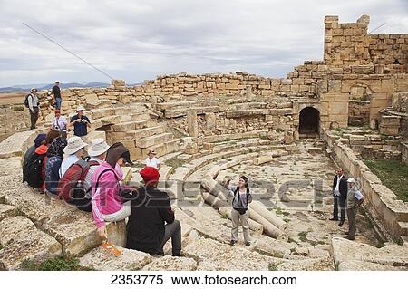 Local female archaeology students and visiting tour group, the Roman theatre, Madure site, near Souq Ahras; Algeria View Large Photo Image Stock Photography - Local female archaeology students and visiting tour group, the Roman theatre, Madure site, near Souq Ahras; Algeria. Fotosearch