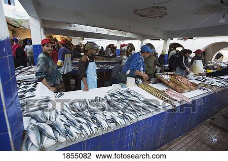 Stock Image - Local Fish Market, Essaouira, Morocco. Fotosearch