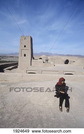 Local Girl And The Top Of Citadel, Arg-E-Bam View Large Photo Image Stock Photo - Local Girl And The Top Of Citadel, Arg-E-Bam. Fotosearch