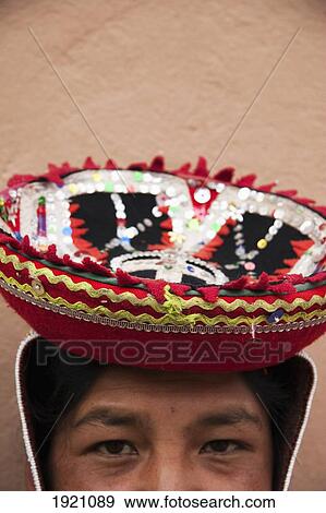 Local Woman Wearing Traditional Hat View Large Photo Image Stock Photo - Local Woman Wearing Traditional Hat. Fotosearch