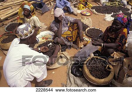 Picture - Locals In Market; Nigeria. Fotosearch