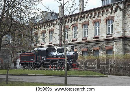 Stock Photography - Locomotive In Front Of Museum, Tallinn, Estonia. Fotosearch