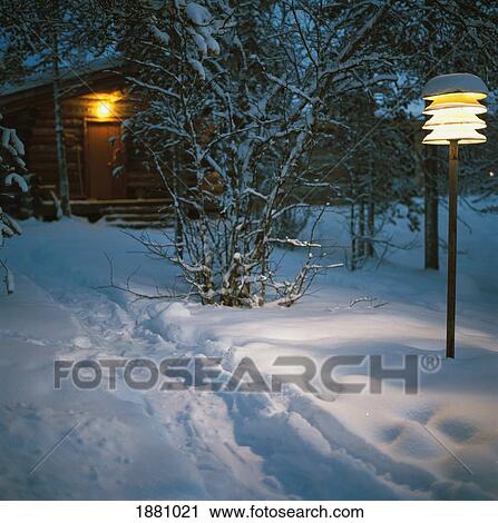 Stock Image - Log Cabin At Kakslauttanen Resort Near Saariselka. Fotosearch