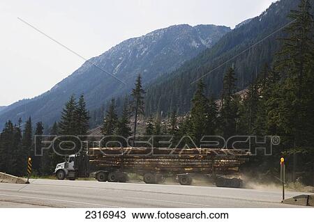 Logging Truck Next To Clearcutting Area; British Columbia Canada View Large Photo Image Stock Image - Logging Truck Next To Clearcutting Area; British Columbia Canada. Fotosearch