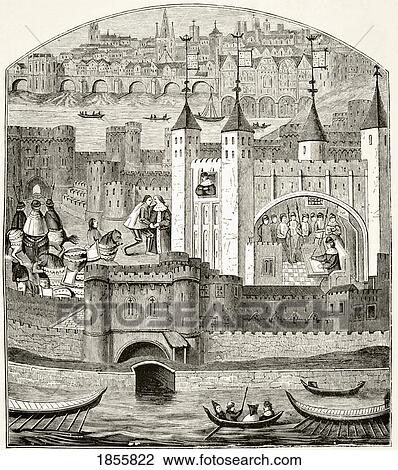 Stock Image - London And The Tower Of London In The Fifteenth Century. From The National And Domestic History Of England By William Aubrey Published London Circa 1890. Fotosearch