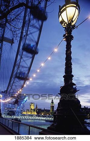 Picture - London Eye At Night. Fotosearch