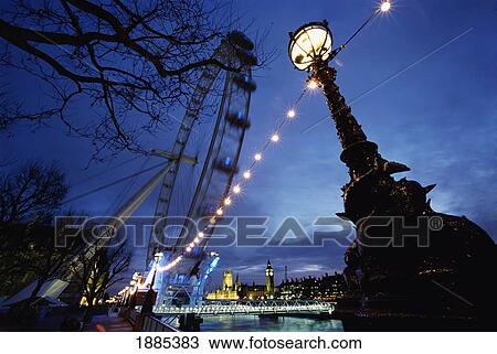 Stock Image - London Eye At Night. Fotosearch