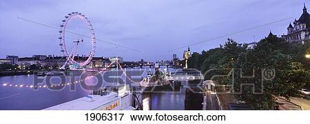 London Skyline As Seen From Hungerford Bridge, England, Uk View Large Photo Image Stock Photo - London Skyline As Seen From Hungerford Bridge, England, Uk. Fotosearch