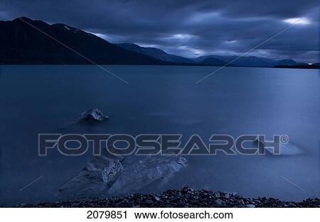 Long Exposure View Of Atlin Lake At Sunset, Atlin Provincial Park, British Columbia. View Large Photo Image Stock Image - Long Exposure View Of Atlin Lake At Sunset, Atlin Provincial Park, British Columbia.. Fotosearch