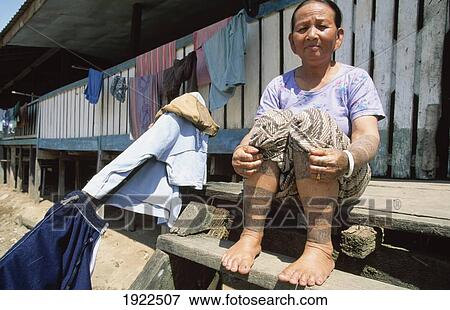 Long Houses Of Kenyh Tribe View Large Photo Image Stock Photo - Long Houses Of Kenyh Tribe. Fotosearch