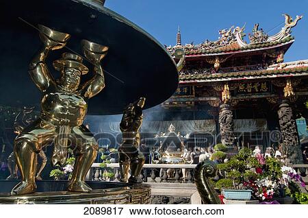 Stock Photo - Longshan Temple At Taipei, Taiwan, Asia. Fotosearch