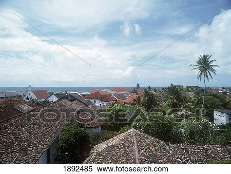 Stock Photography - Looking Across The Rooftops Of Galle. Fotosearch