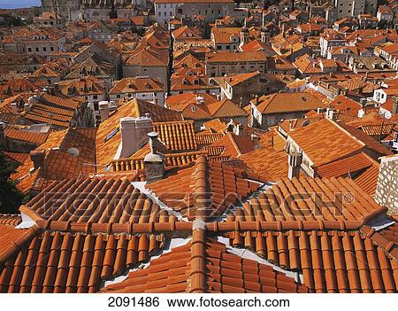 Looking Across The Rooftops Of Dubrovnik, Croatia As Seen From The City Walls. View Large Photo Image Stock Photograph - Looking Across The Rooftops Of Dubrovnik, Croatia As Seen From The City Walls.. Fotosearch