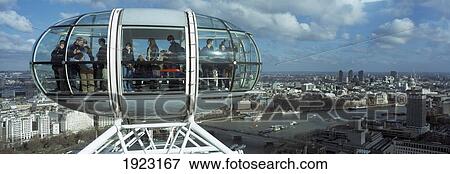 Stock Photo - Looking across to neighboring bubble at top of the London Eye, London, England. Fotosearch