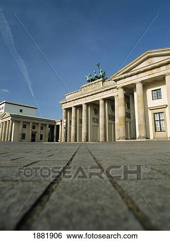 Stock Photograph - Looking Along Cobbled Road To Brandenburg Gate. Fotosearch