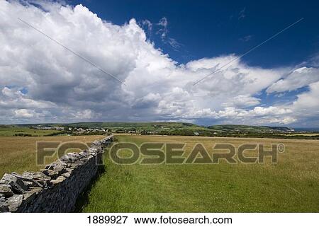 Looking Along Dry Stone Wall Towards Langton Matravers View Large Photo Image Stock Photo - Looking Along Dry Stone Wall Towards Langton Matravers. Fotosearch
