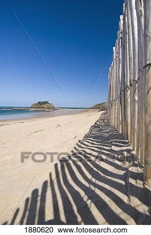Looking Along Fence Beside Beach To The Fort Du Guesclin, Low Angle View View Large Photo Image Stock Image - Looking Along Fence Beside Beach To The Fort Du Guesclin, Low Angle View. Fotosearch